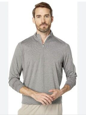 NWT ​Johnnie-O Men’s Vaughn 1/4 Zip Pullover Meteor Gray Striped Lightweight L